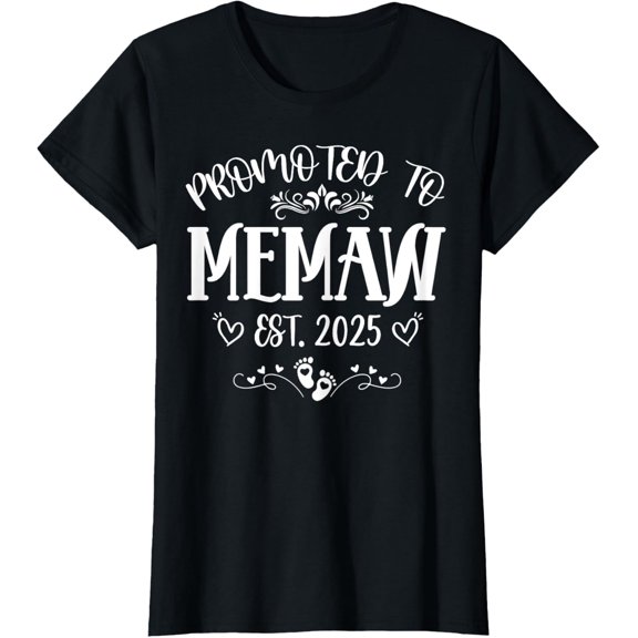 Womens Promoted To Memaw Est 2025 Soon To Be Mom Mother Gift T-Shirt