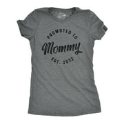 Womens Promoted To Mommy 2022 Tshirt Funny New Baby Family Graphic Tee Womens Graphic Tees
