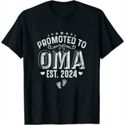 Womens Promoted To Oma 2024 Mothers Day Soon To Be Mom Pregnancy T-Shirt Black