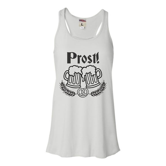 Womens Prost! Oktoberfest German Cheers Flowy Racerback Tank Top T-Shirt