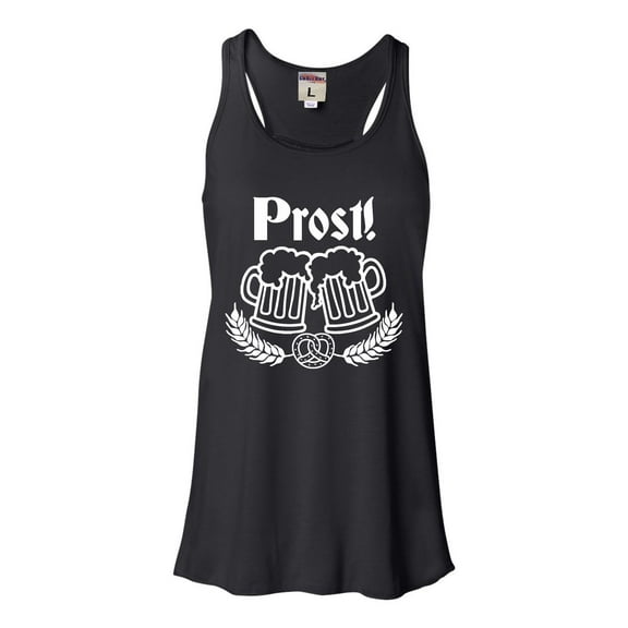 Womens Prost! Oktoberfest German Cheers Flowy Racerback Tank Top T-Shirt