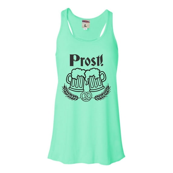 Womens Prost! Oktoberfest German Cheers Flowy Racerback Tank Top T-Shirt