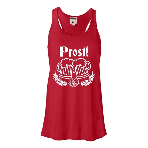 Womens Prost! Oktoberfest German Cheers Flowy Racerback Tank Top T-Shirt