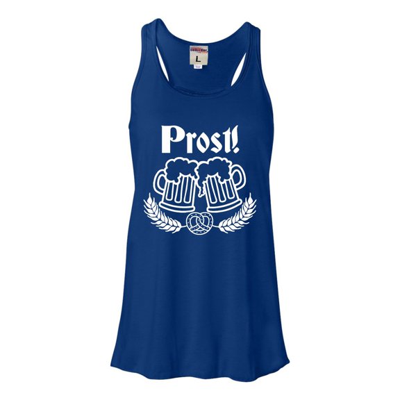 Womens Prost! Oktoberfest German Cheers Flowy Racerback Tank Top T-Shirt