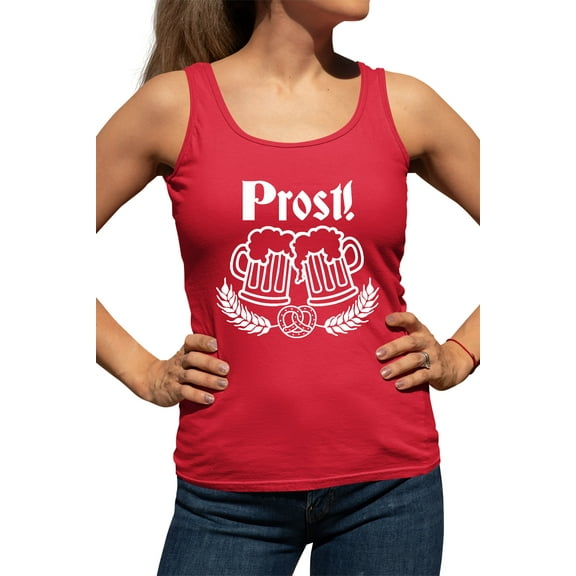 Womens Prost! Oktoberfest German Cheers Racerback Tank Top T-Shirt