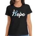 thumbnail image 1 of Womens Prostate Cancer - Hope Ribbon T-Shirt Black 2X-Large, 1 of 3
