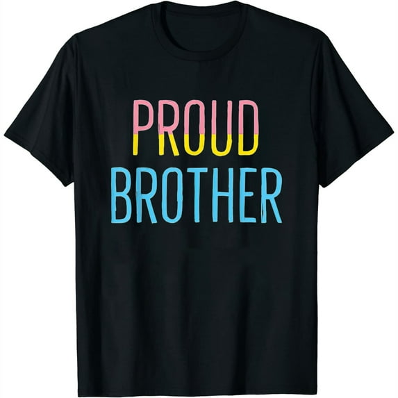 Womens Proud Brother Lgbtqia Pansexual Ally Pride Flag T-Shirt White Large