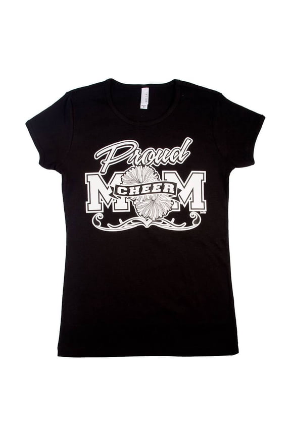 Womens Proud Cheer Mom Short-Sleeve T-Shirt - Black - Medium