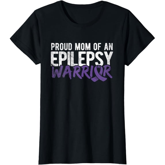 Womens Proud Mom Of Epilepsy Warrior Epilepsy Awareness T-Shirt