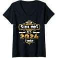 thumbnail image 1 of Womens Proud Sibling 2024 - Sibling Of A 2024 Senior V-Neck T-Shirt, 1 of 3
