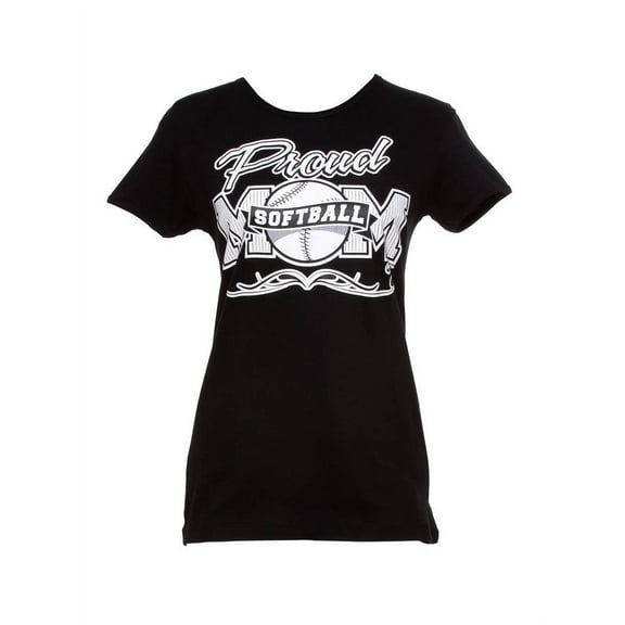 Womens Proud Sports Mom T-Shirt - Proud Softball Mom - Small