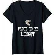Womens Proud To Be Lingít - Native Tlingit-Haida Heritage V-Neck T-Shirt