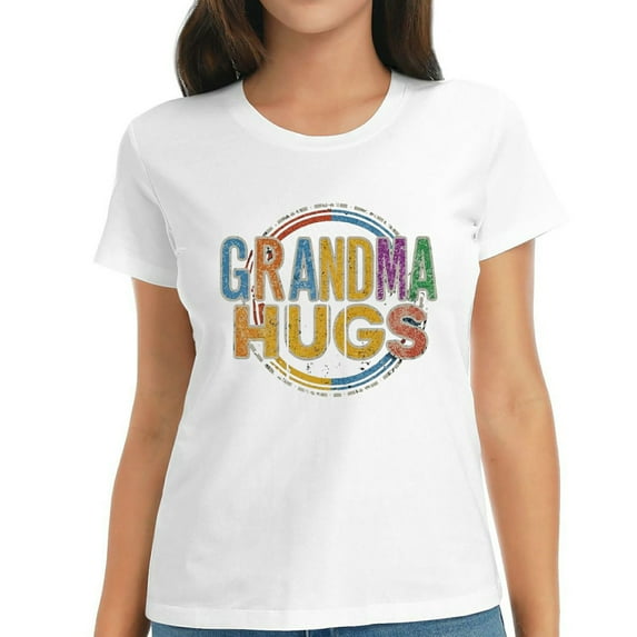 Womens Proud grandma LGBTQ Free grandma Hugs Rainbow LGBT Pride Rainbow Lover Gift T-Shirts White