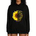 thumbnail image 1 of Womens Proverbs 31:25 Sunflower Print Hoodie Oversized Black Christian Faith Casual Daily Wear Gift Tops S-2XL, 1 of 7