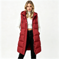 thumbnail image 1 of Womens Puff Vest Outwear with Hood Warm Loose Fit Casual Full Zip Winter Sleeveless Quilted Jacket Wine M, 1 of 7