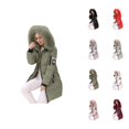 thumbnail image 1 of Womens Puffer Jacket 2026 Casual Long Sleeve Slim Fit Mid Length Full Zip Up Thick Warm Winter Coats with Pockets, 1 of 8