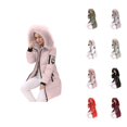 thumbnail image 1 of Womens Puffer Jacket 2026 Trendy Long Sleeve Slim Fit Mid Length Full Zip Up Thick Warm Winter Coats with Pockets, 1 of 8