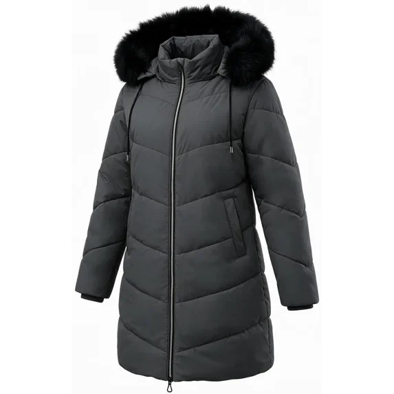 Womens Puffer Jacket Windproof Winter Down Coat Waterproof Winter Parka Jacket, Darkgray M