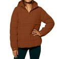 thumbnail image 1 of Womens Puffer Jackets Lightweight Quilted Pullover Jacket Padded Down Jackets Brown XXL, 1 of 6