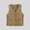 thumbnail image 1 of Womens Puffer Vest Lightweight Sleeveless Buttons V Neck Jacket for Layering Fall Winter Warm Inner Gilet with Pockets, 1 of 3