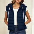 thumbnail image 1 of Womens Puffer Vest Lightweight Winter Sleeveless Jacket Quilted Outerwear with Hood Zip Up Down Vests with Pockets,S-3XL, 1 of 9