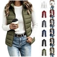thumbnail image 1 of Womens Puffer Vest Lightweight Zipper Cropped Vest Jackets Sleeveless Stand Collar Winter down Jacket Packable Outdoor Travel Outerwears, 1 of 9