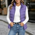 thumbnail image 1 of Womens Puffer Vest Lightweight Zipper Cropped Vest Jackets Sleeveless Stand Collar Winter down Jacket Packable Outdoor Travel Outerwears, 1 of 6