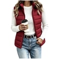 thumbnail image 1 of Womens Puffer Vest Lightweight Zipper Cropped Vest Jackets Sleeveless Stand Collar Winter down Jacket Packable Outdoor Travel Outerwears, 1 of 7