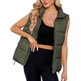 thumbnail image 1 of Womens Puffer Vest Sleeveless Puffy Vests for Women Collar Jacket Zipper Coat with Pockets, 1 of 6