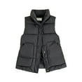 thumbnail image 1 of Womens Puffer Vest Stand Collar Loose Outerwear Waistcoat Short Sleeveless Casual Coat(Black L), 1 of 3