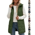 thumbnail image 1 of Womens Puffer Vest with Stand Collar, Fashion Quilted Sleeveless Jacket Warm Fall Winter Outerwear, 1 of 9