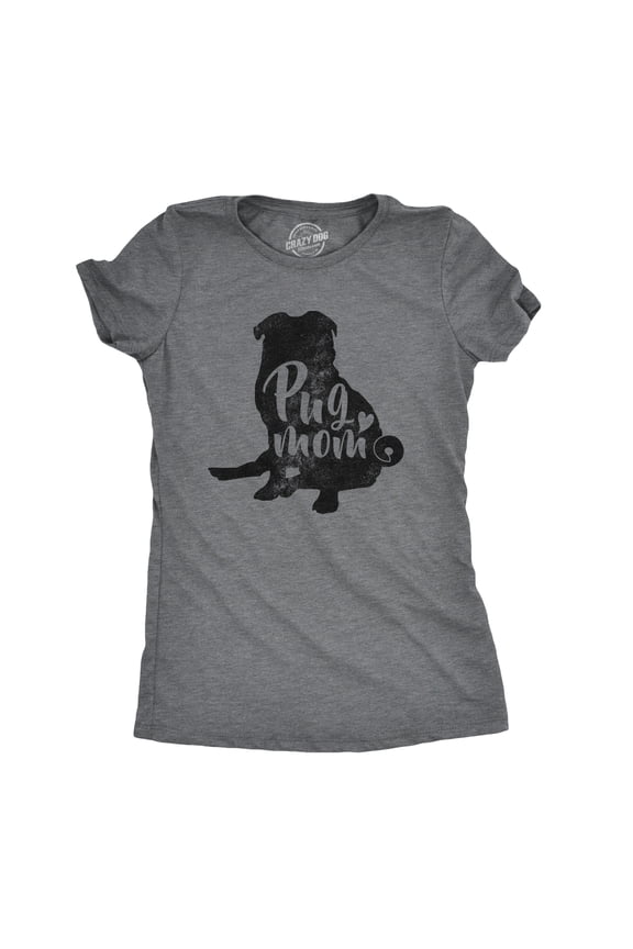 Womens Pug Mom T Shirt Funny Gift for Dog Mom Pet Owner Lover Vintage Graphic Womens Graphic Tees