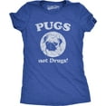 thumbnail image 1 of Womens Pugs Not Drugs T shirt Pug Face Funny T shirts Dogs Humor Novelty Tees Womens Graphic Tees, 1 of 6