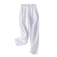 thumbnail image 1 of uublik Womens Pull On Pants White with Pockets Stretch Ankle Sweatpants for Golf, Athletic, Lounge, Travel, Work, 1 of 2