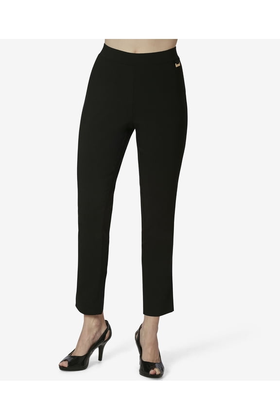 Womens Pull On Pants With Side Slits Sid Black M