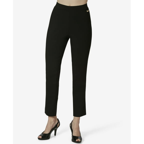 Womens Pull On Pants With Side Slits Sid Black M