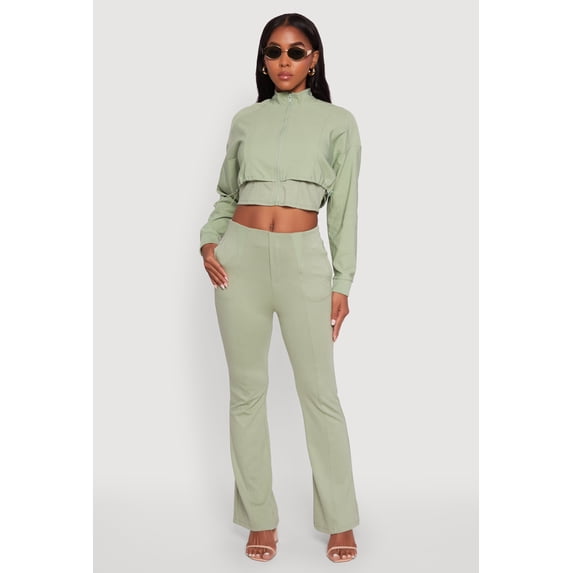 Women's Pull On Pintuck Flared Pants