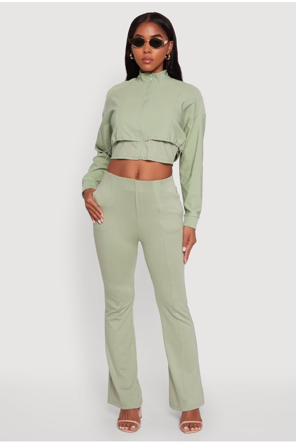 Women's Pull On Pintuck Flared Pants