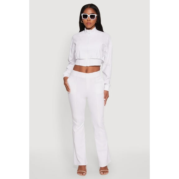 Womens Pull On Pintuck Flared Pants