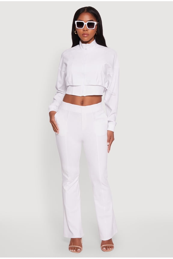 Womens Pull On Pintuck Flared Pants