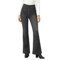 thumbnail image 1 of Womens Pull on Flare Jean Plus Size Elastic Waist Pull On Yoga Athletic Bell Bottom Denim Pants Trousers for Athletic Workout Outdoor (Dark Gray,2XL), 1 of 9