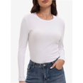 thumbnail image 1 of Womens Pullover Long Sleeve Crewneck Shirts Ribbed Knit Slim Fitted Casual Jumper Tops, 1 of 6