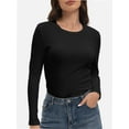 thumbnail image 1 of Womens Pullover Long Sleeve Crewneck Shirts Ribbed Knit Slim Fitted Casual Jumper Tops, 1 of 6