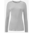 thumbnail image 1 of Womens Pullover Long Sleeve Crewneck Shirts Ribbed Knit Slim Fitted Casual Jumper Tops, 1 of 5