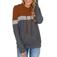 thumbnail image 1 of Womens Pullover Long Sleeve Hoodies Color Block Shirt Casual Loose Pullover Hooded Sweatshirt, 1 of 3