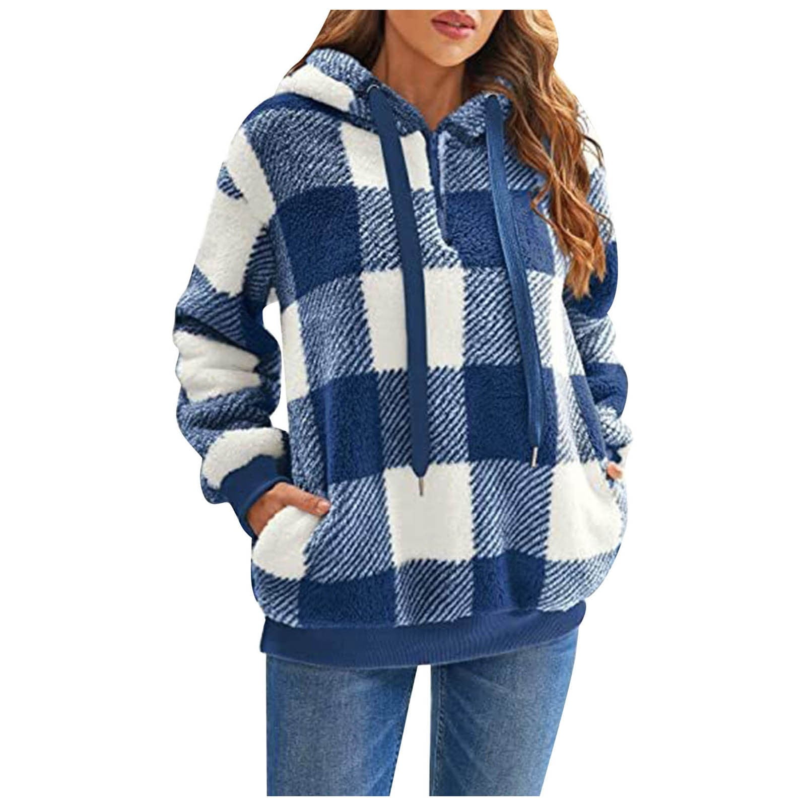 Buffalo Plaid Plaid Fleece Pullover Women's Womens Pullover