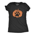 thumbnail image 1 of Womens Pumpkin Paw T Shirt Funny Halloween Jack-O-Lantern Pet Puppy Animal Lover Novelty Tee Womens Graphic Tees, 1 of 9