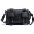 thumbnail image 1 of Womens Punk Skull Rivet Shoulder Bag PU Leather Goth Crossbody Bag with Chain Wallet Purse for Teen, 1 of 9