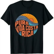 Womens Pura Vida Costa Rica Vintage Sunset Surfing Summer Vacation T-Shirt Black Small
