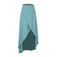 thumbnail image 1 of Womens Pure Linen Slit Asymmetrical High Waist Maxi Draped Summer Skirt Nursing Dress Maxi Plus Size T-Shirt Blouse With Pockets, 1 of 4